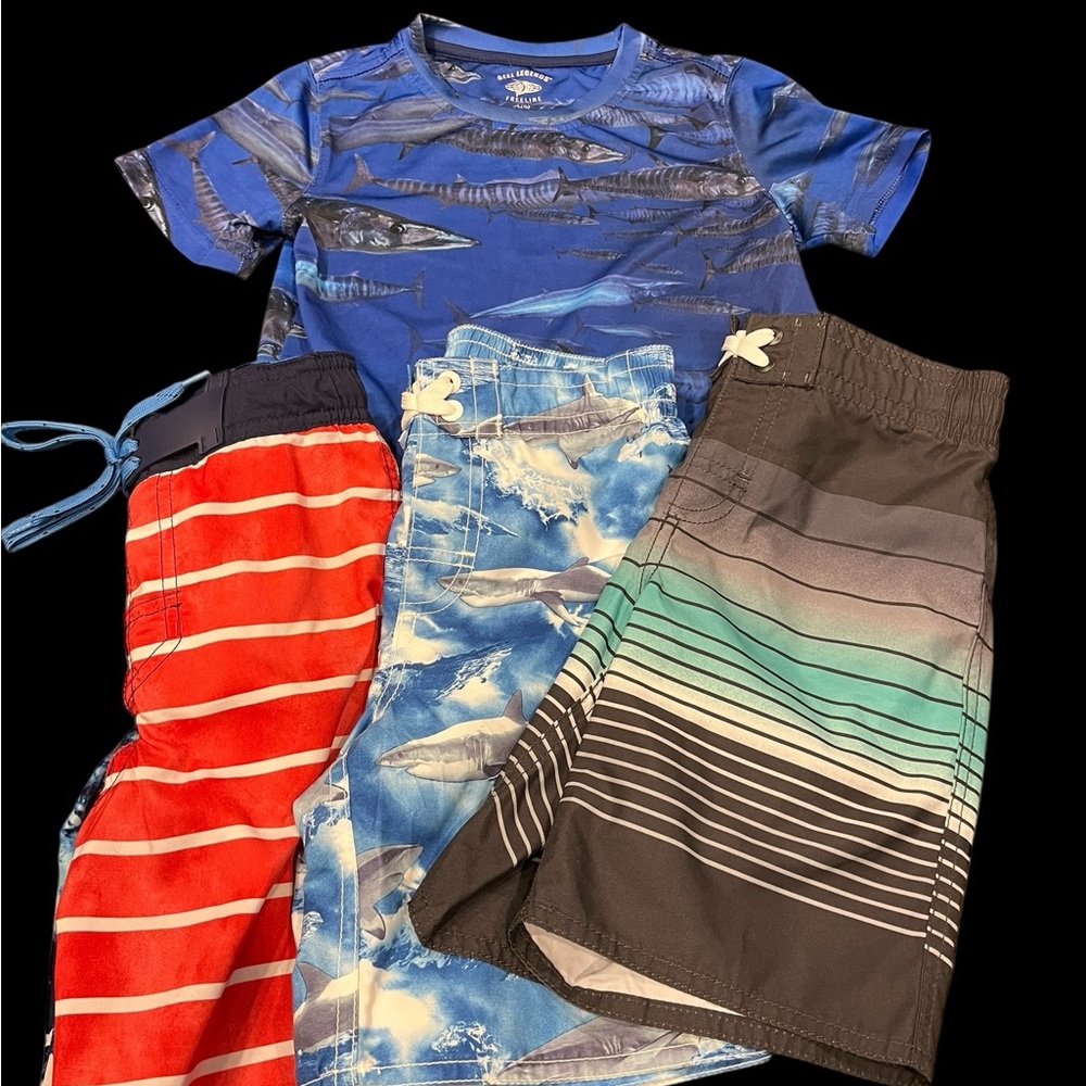Boys‎ Swimwear Bundle  Size 6/7 Old Navy,Cat&Jack Reel Legends